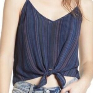 Ten Sixty Sherman Navy Striped Tie Front tank
